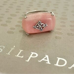 Silpada Jewelry: Unique Pink Soapstone & .925 Sterling Silver Ring. Size 7